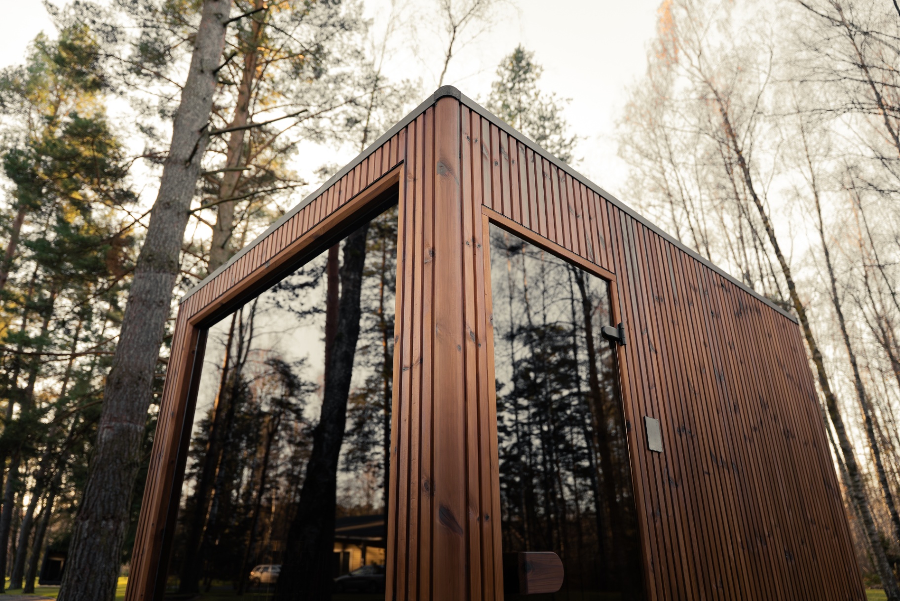 Jonas Grand barrel sauna in teak finish | Signature Garden Rooms installation