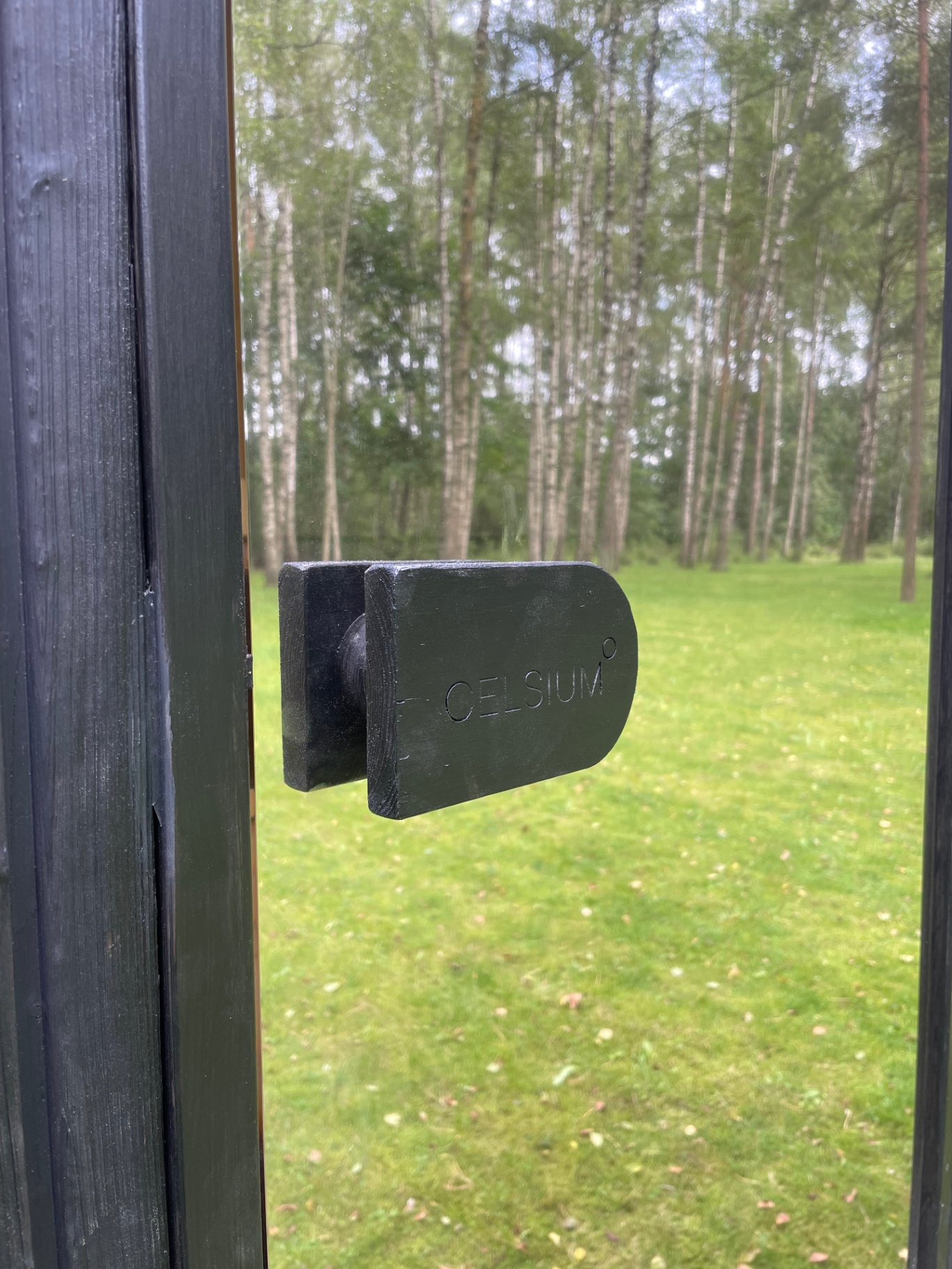 Jonas S compact barrel sauna in ebony finish | Signature Garden Rooms