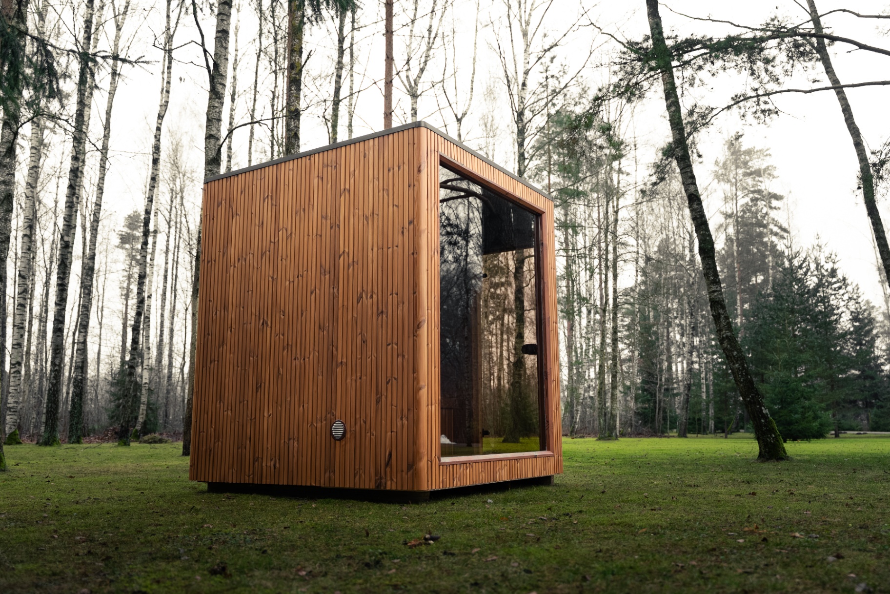 Teak barrel sauna with Harvia Spirit heater | Signature Garden Rooms