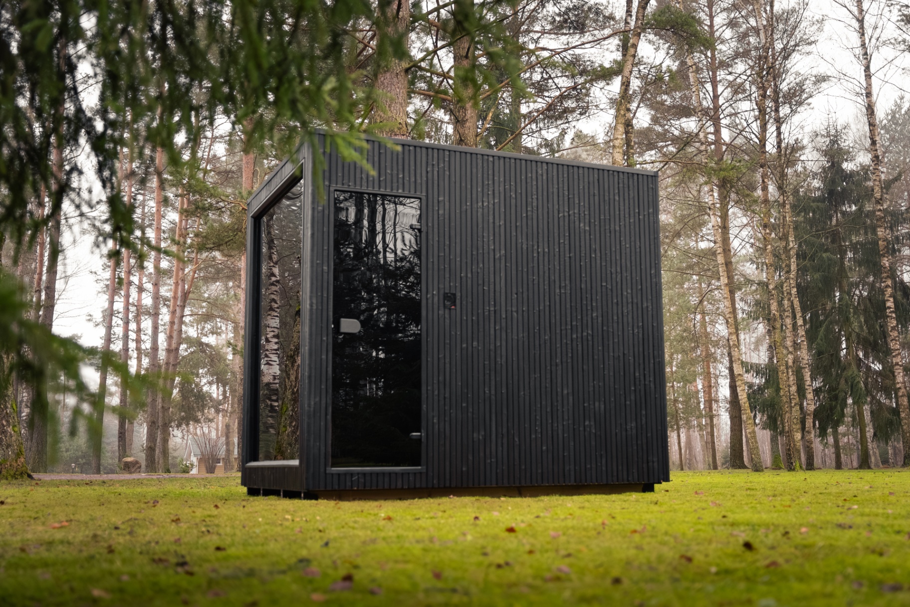 Jonas Grand barrel sauna in ebony charred timber | Signature Garden Rooms Scotland