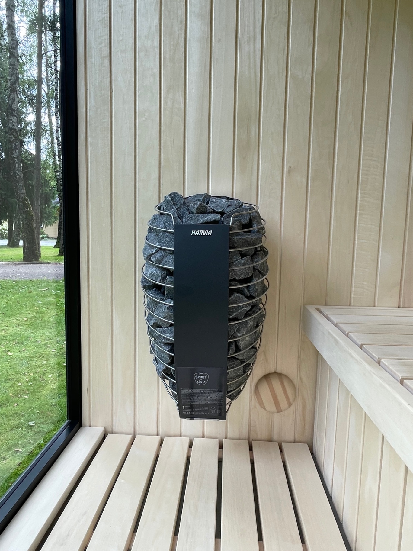 Jonas S compact barrel sauna in ebony finish | Signature Garden Rooms