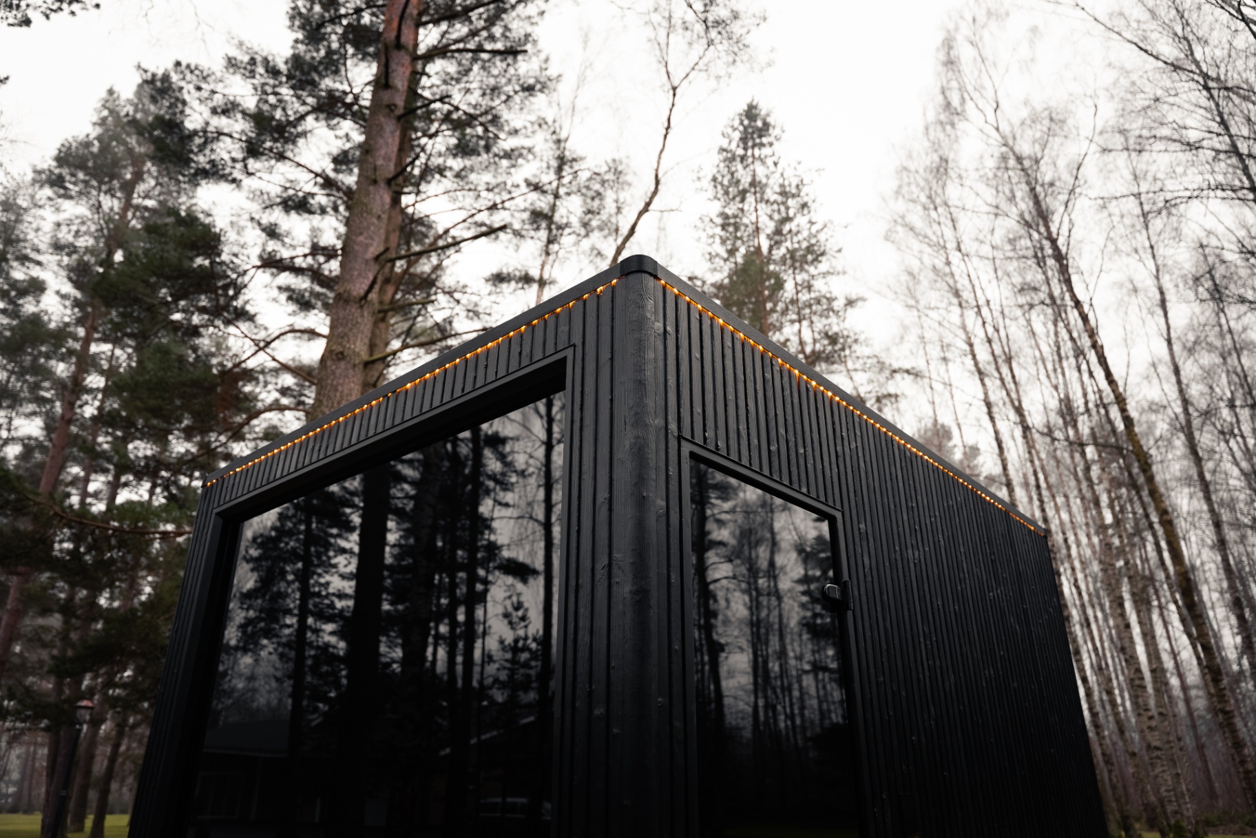 Jonas Grand barrel sauna in ebony charred timber | Signature Garden Rooms Scotland